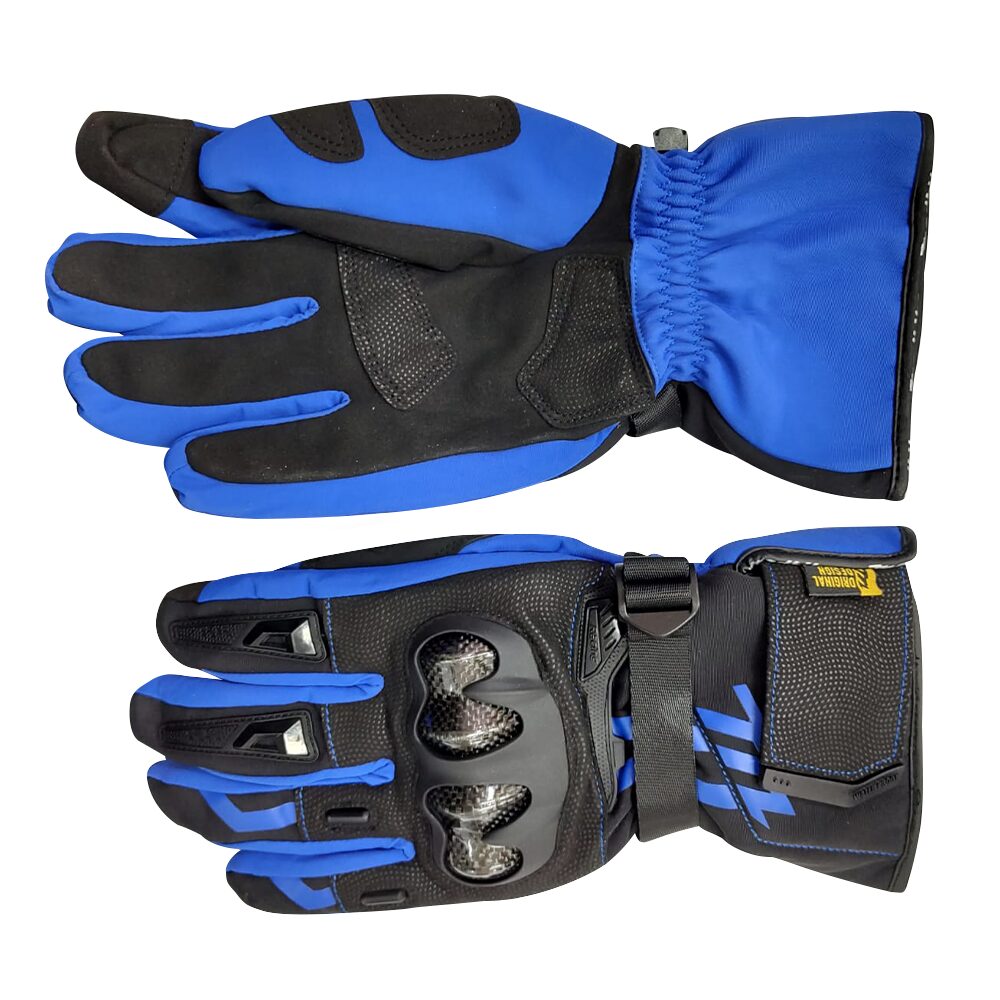 GUANTES MAD BIKE BK66X CAÑA LARGA TERMICOS AZULES