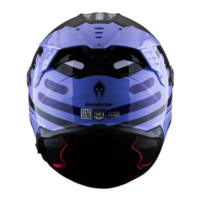Casco Spartan HAWK SV Negro Brillo con morado