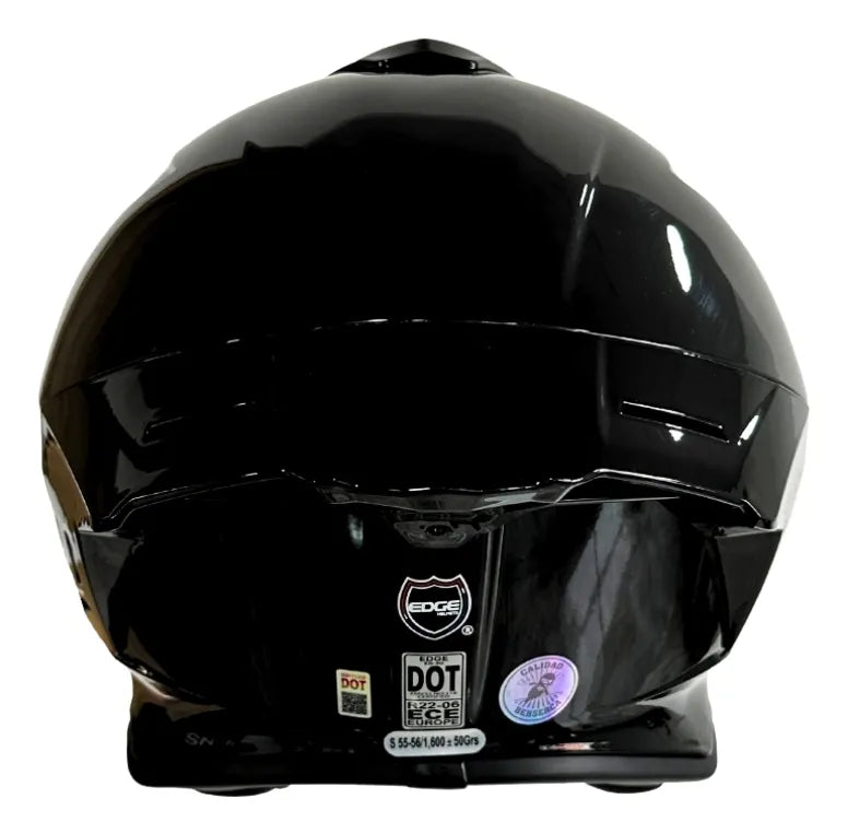 Casco Edge Shanghai Solido Negro Brillante
