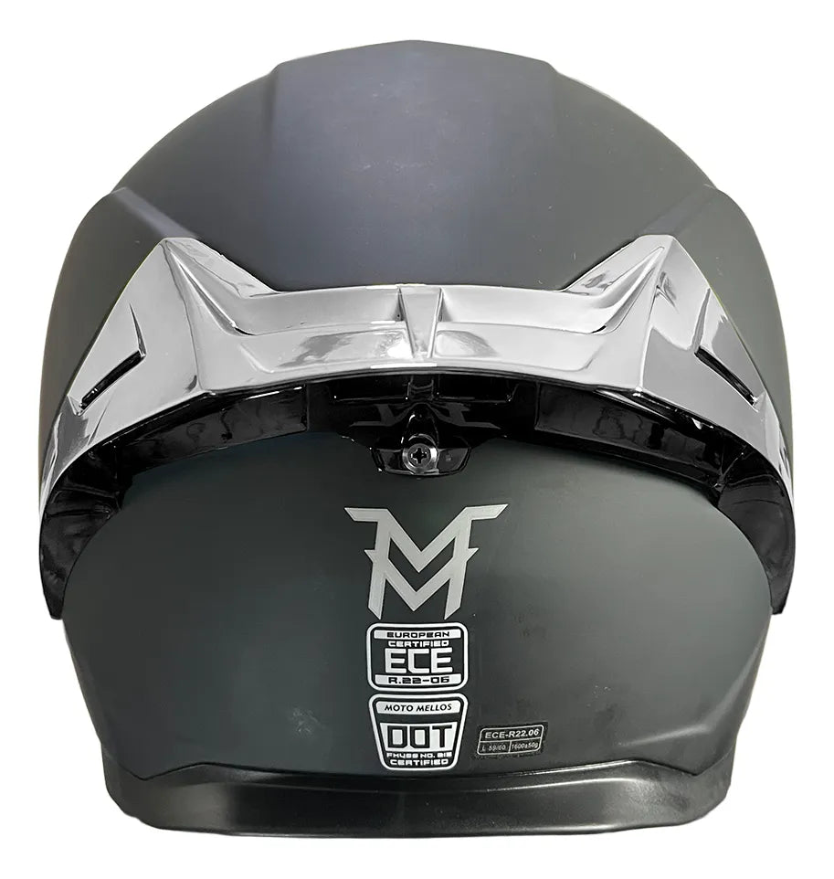 Casco Integral Moto Mellos Plateado Mm 909 Sp Mate Urbano