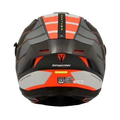 CASCO SPARTAN Panther Flight Negro Rojo