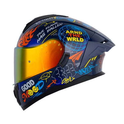 Casco HRO avatible Azul con naranja