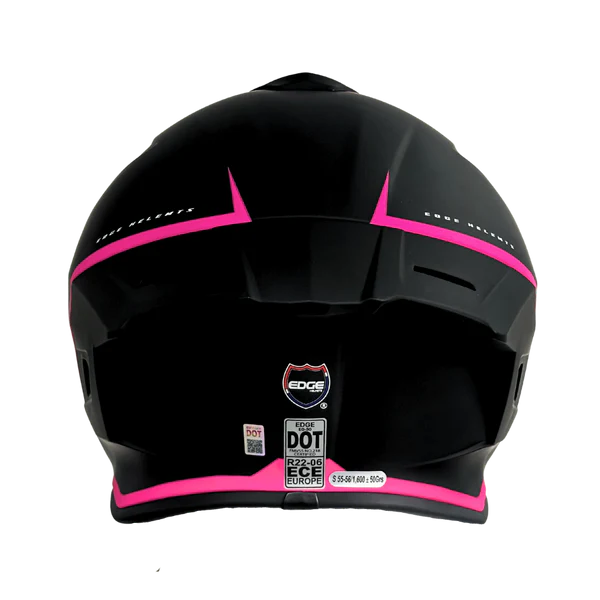 Casco EDGE Integral Shanghai Rush Negro/Rosado DOT-ECE