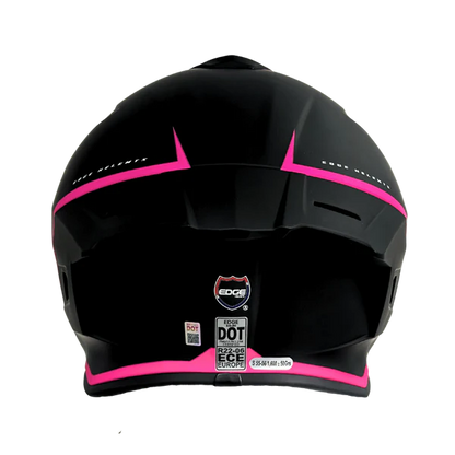 Casco EDGE Integral Shanghai Rush Negro/Rosado DOT-ECE