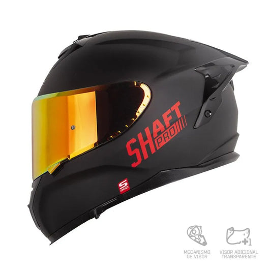Casco SHAFT PRO SHPRO 610 DV EVO Solid Negro-Rojo