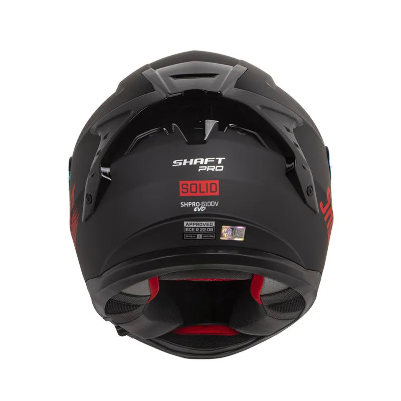 Casco SHAFT PRO SHPRO 610 DV EVO Solid Negro-Rojo
