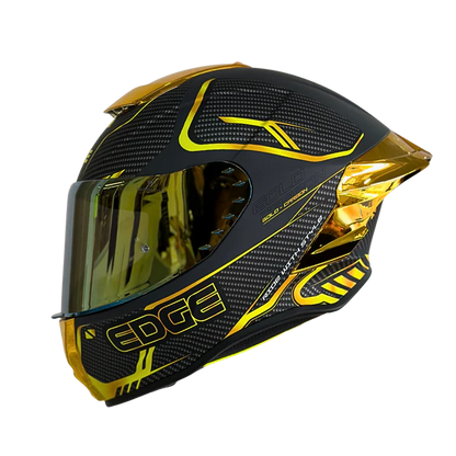 Casco EDGE Integral Shanghai Goldex Dorado Certificación DOT I ECE