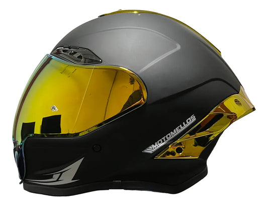Moto Mellos Casco Integral Mm 667 Solid Dorado Visor Iridium