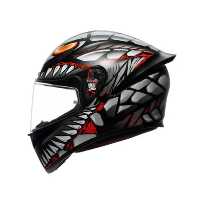 AGV K1 S Lyzard en color negro, gris y rojo mate.