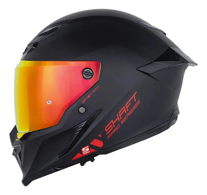Casco Integral Shaft Pro 615 Dv Solid Certificado Color Negro Mate Con Rojo