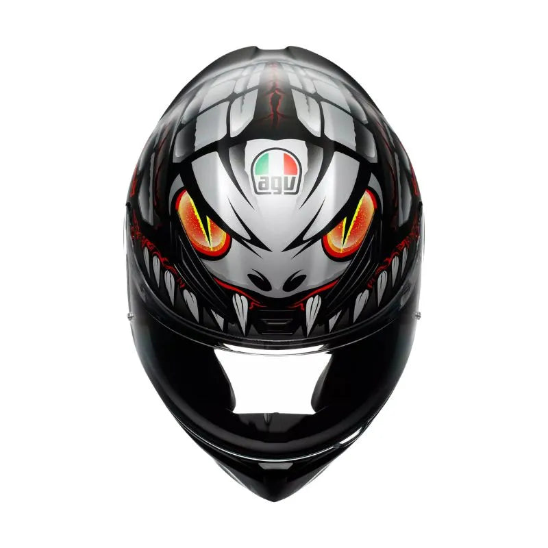 AGV K1 S Lyzard en color negro, gris y rojo mate.