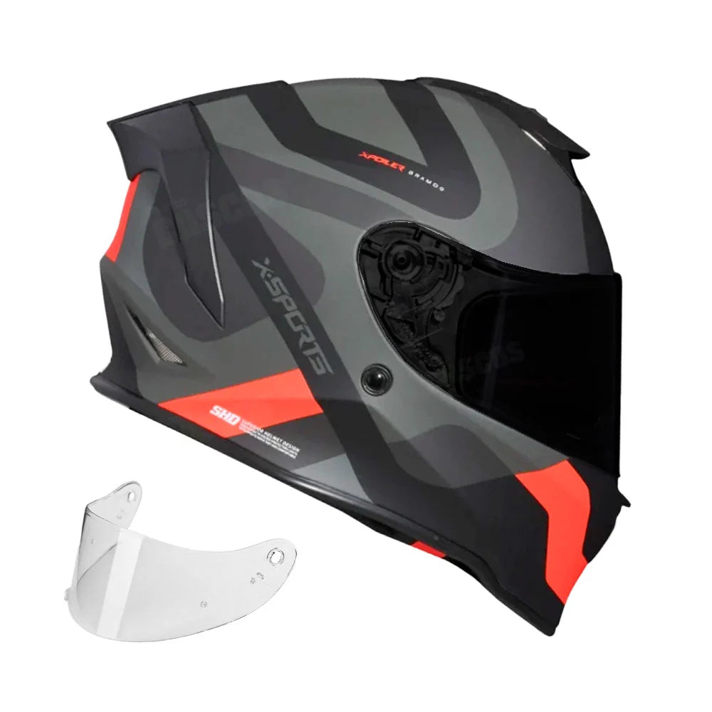 X-SPORTS V151 Brillo Gris con rojo