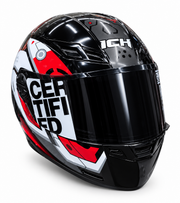 Casco ICH 501 Negro con Blanco