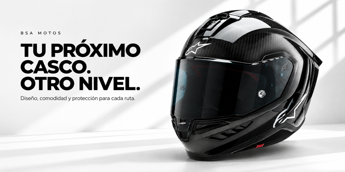 BSA Motos. Tu próximo casco. Otro nivel. Diseño, comodidad y protección para cada ruta.