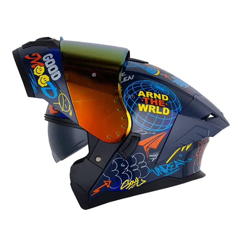 Casco HRO avatible Azul con naranja
