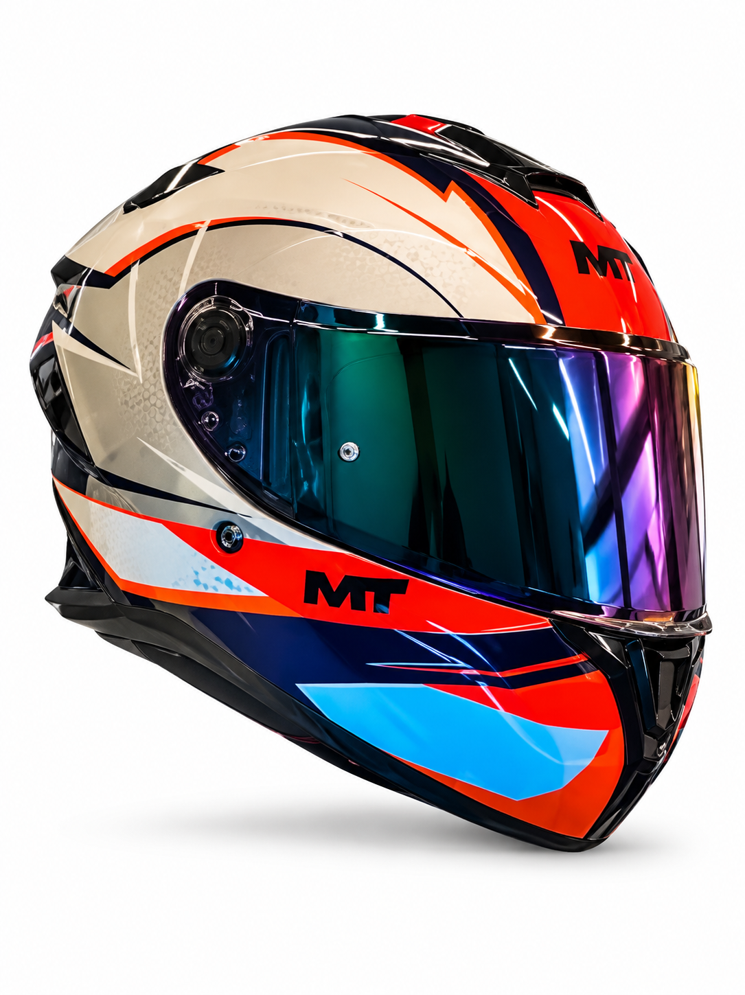 CASCO MT TARGO BLANCO CON NARANJA