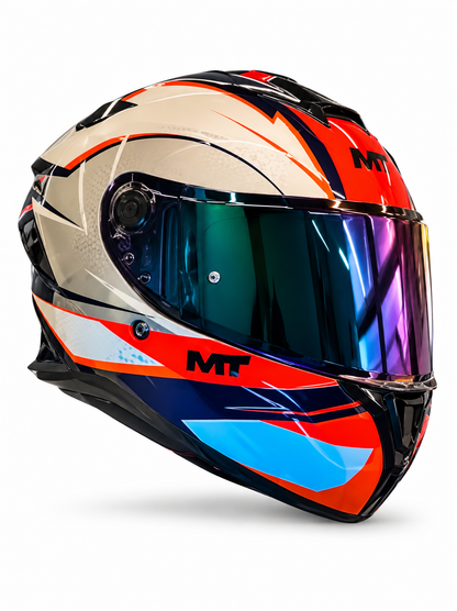 CASCO MT TARGO BLANCO CON NARANJA