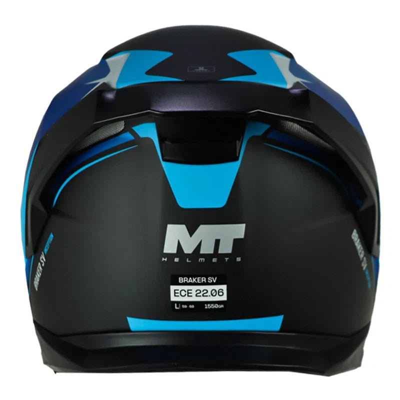 Casco Mt Braker Sv Inception B7 Azul Negro Mate y Brillo