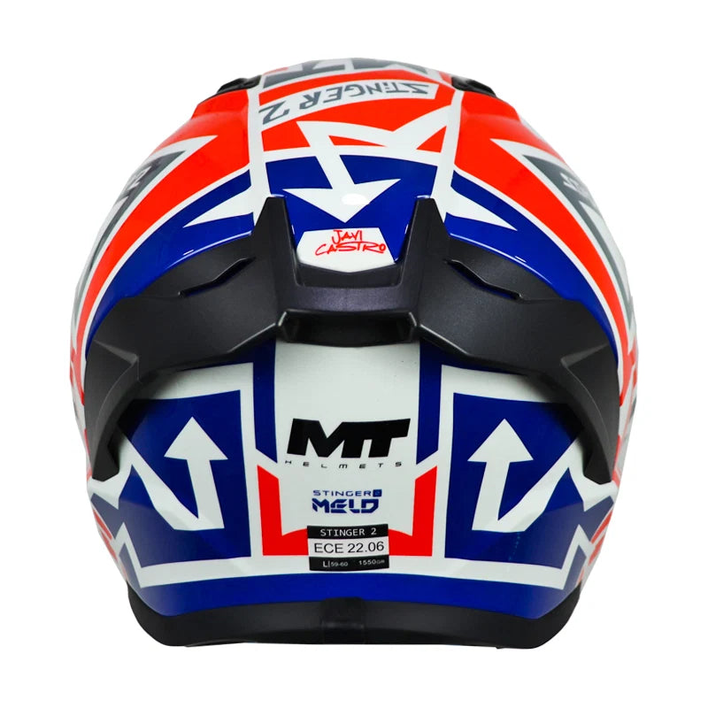 Casco Mt Stinger 2 Meld D7 Rojo Azul Gris