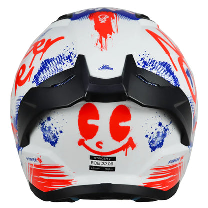 Casco Mt Stinger 2 Rocket A7 Azul Blanco Rojo