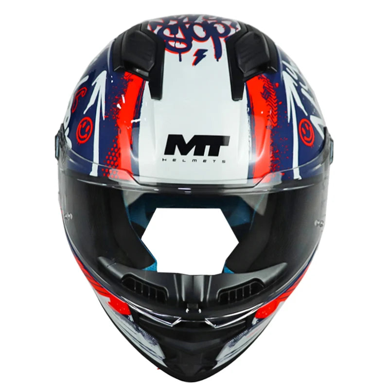 Casco Mt Stinger 2 Rocket C17 Azul Oscuro Blanco Rojo
