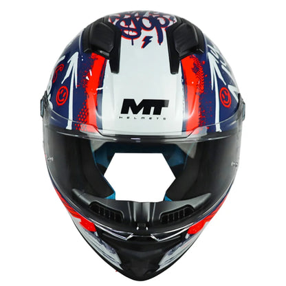 Casco Mt Stinger 2 Rocket C17 Azul Oscuro Blanco Rojo