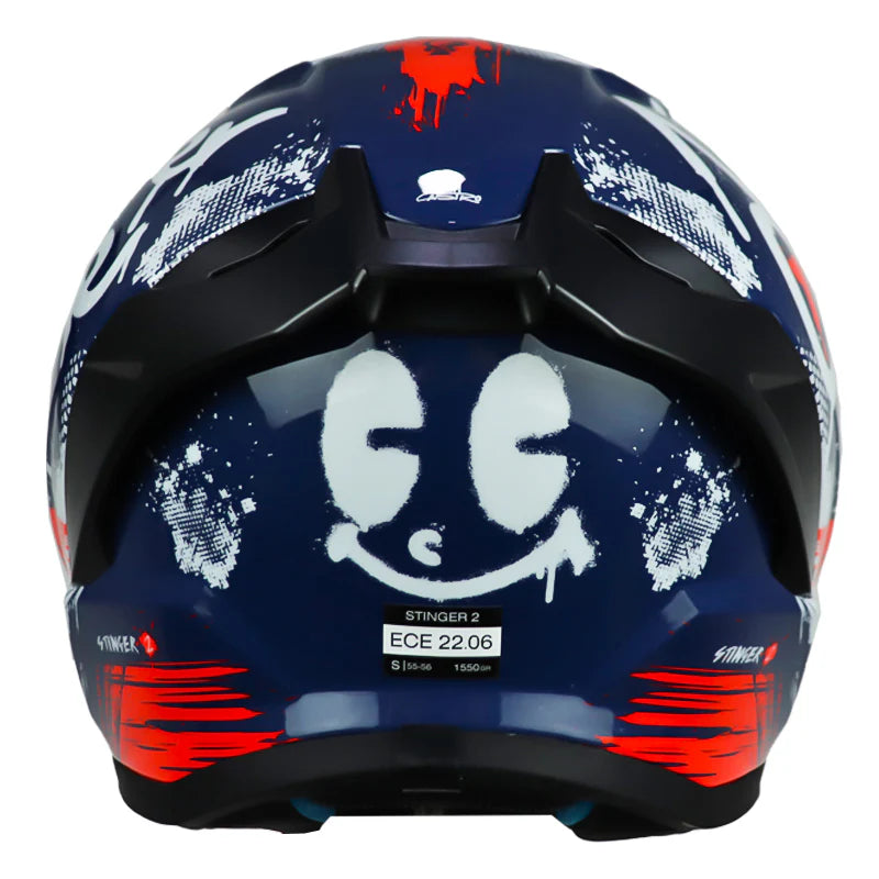 Casco Mt Stinger 2 Rocket C17 Azul Oscuro Blanco Rojo