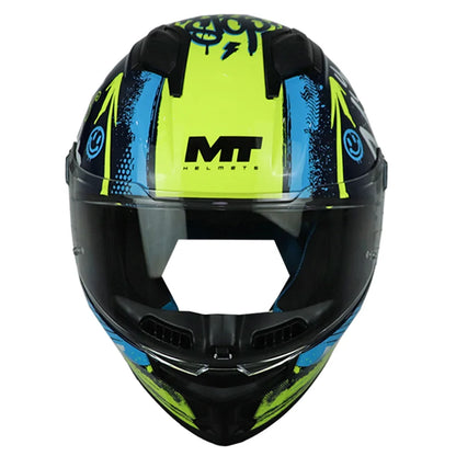 Casco Mt Stinger 2 Rocket C3 Negro Azul Amarillo Fluorescente