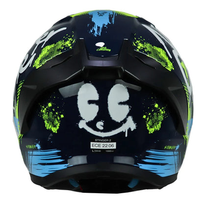 Casco Mt Stinger 2 Rocket C3 Negro Azul Amarillo Fluorescente