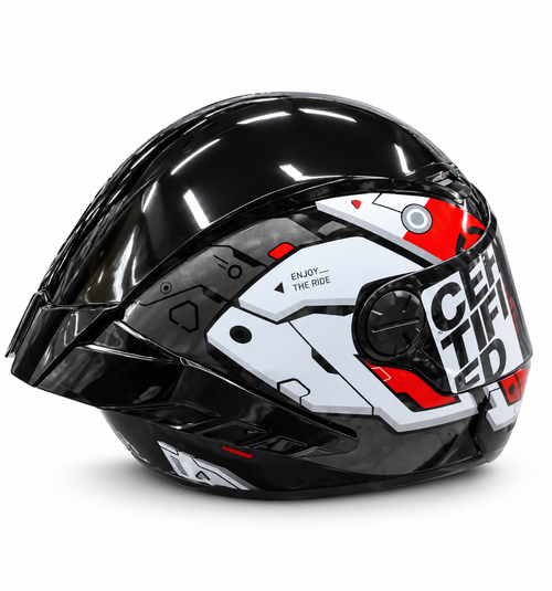 Casco ICH 501 Negro con rojo
