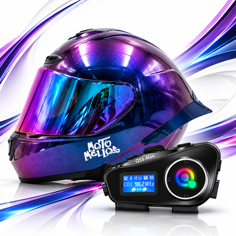 Casco motomellos k7 + Intercomunicador