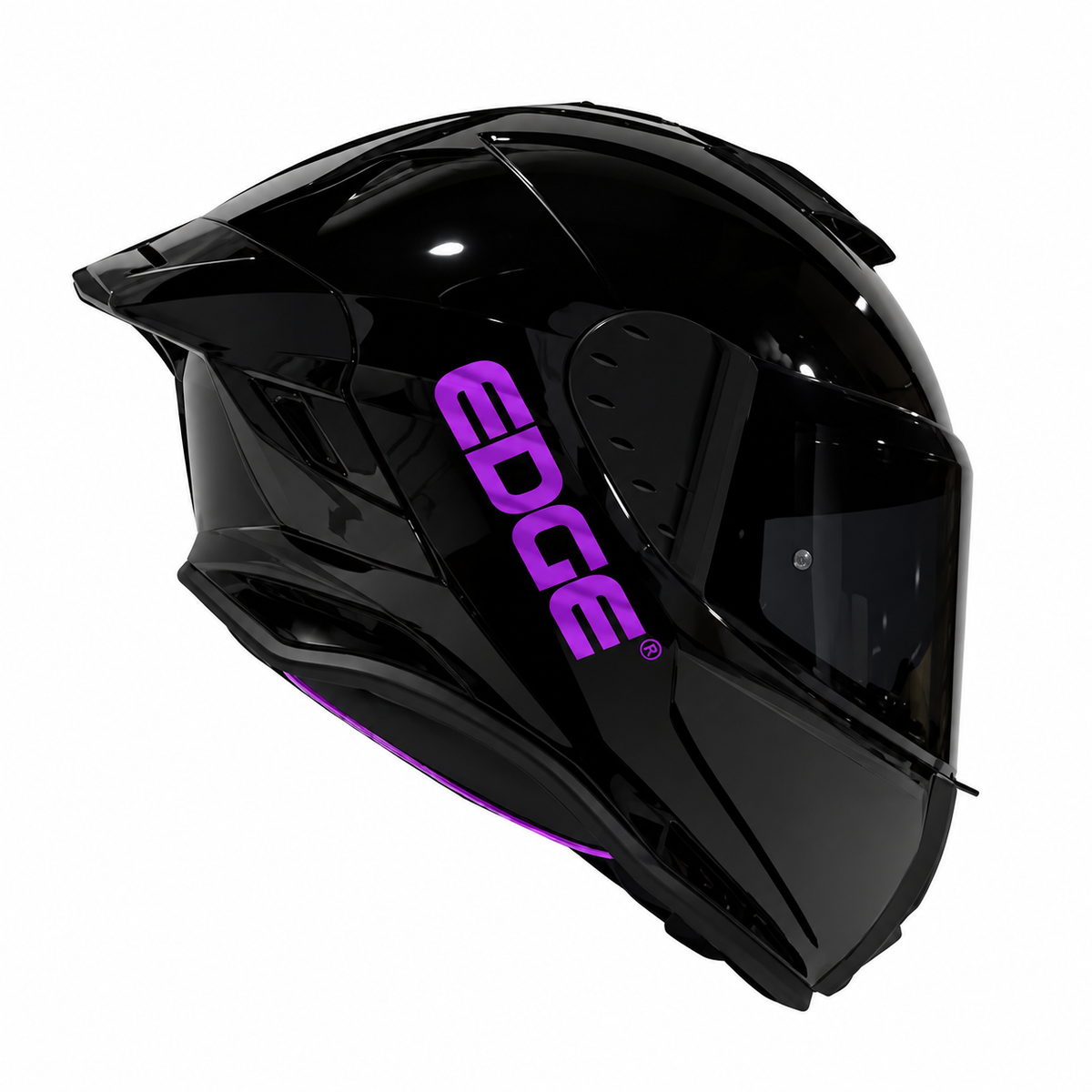 Casco EDGE Integral Shanghai Negro con morado