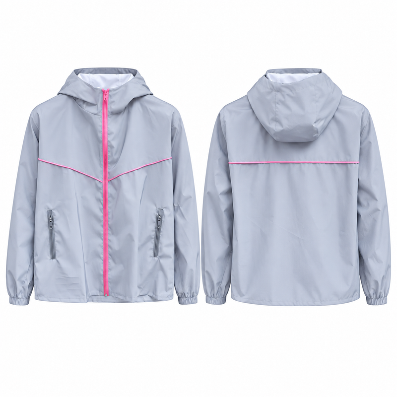 Chaqueta rompevientos con rosado