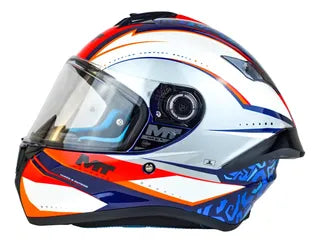 CASCO MT TARGO BLANCO CON NARANJA