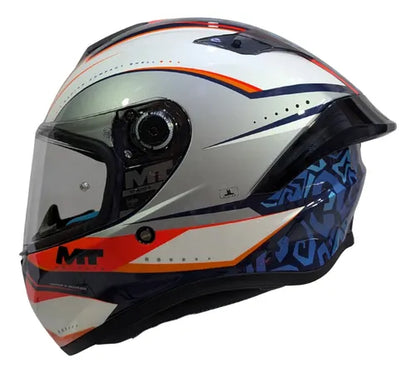 CASCO MT TARGO BLANCO CON NARANJA