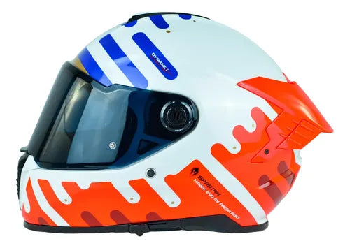 Casco Spartan HAWK SV Blanco Brillo con azul