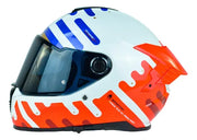 Casco Spartan HAWK SV Blanco Brillo con azul