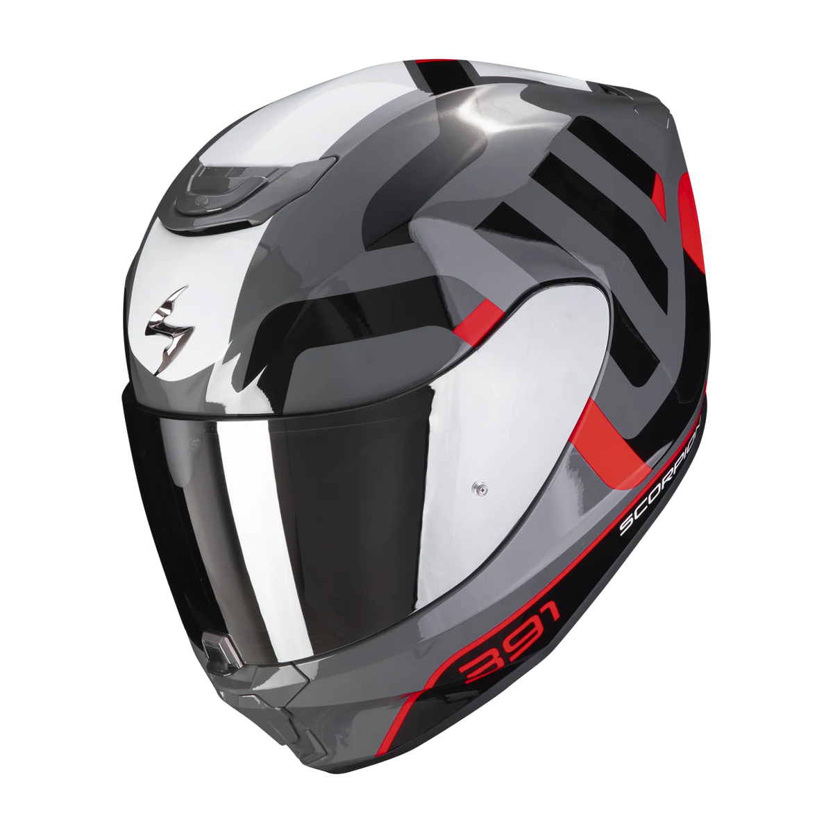 SCORPION EXO 391 AROK GRIS ROJO NEGRO BRILLO
