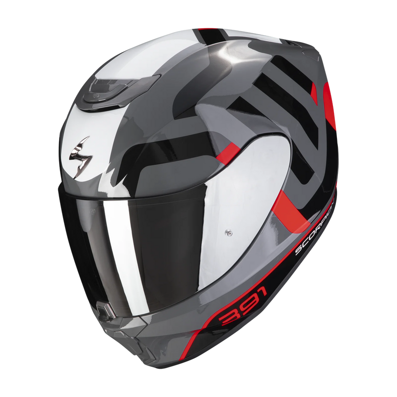 SCORPION EXO 391 AROK GRIS ROJO NEGRO BRILLO