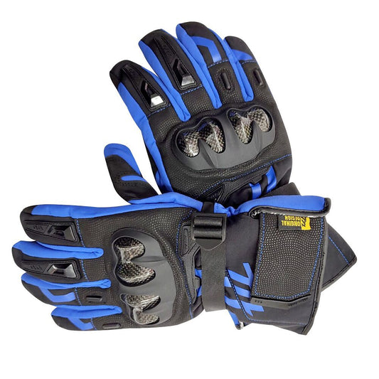 GUANTES MAD BIKE BK66X CAÑA LARGA TERMICOS AZULES
