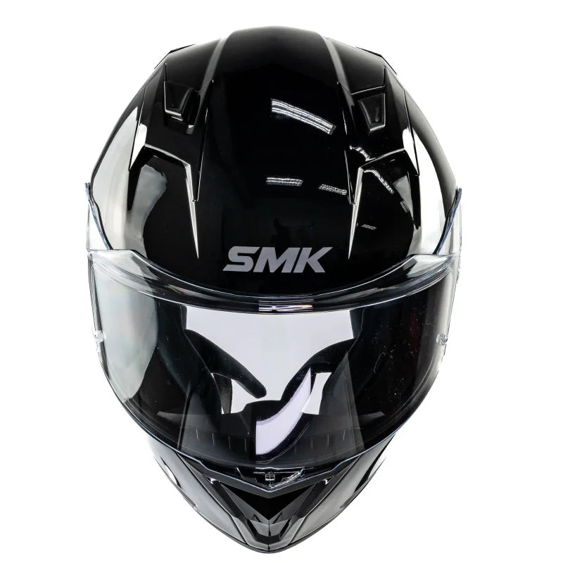 Casco Integral SMK Stellar Negro Brillo + Lámina Antiempañante Adhesiva