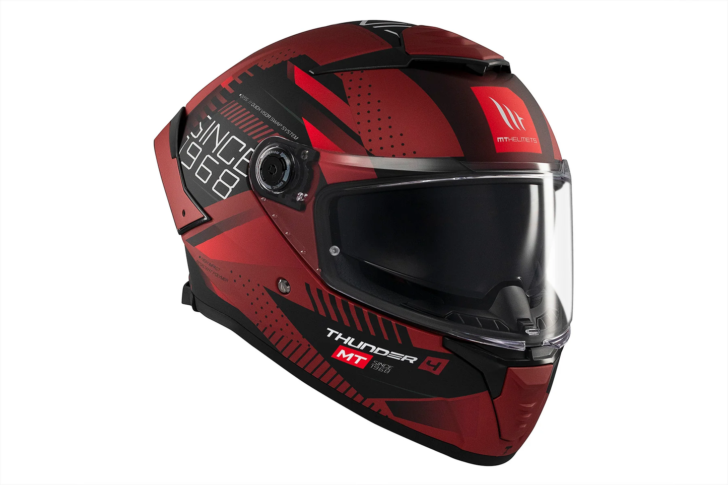 Casco MT THUNDER 4 SV Luminence D5 Rojo Negro Mate
