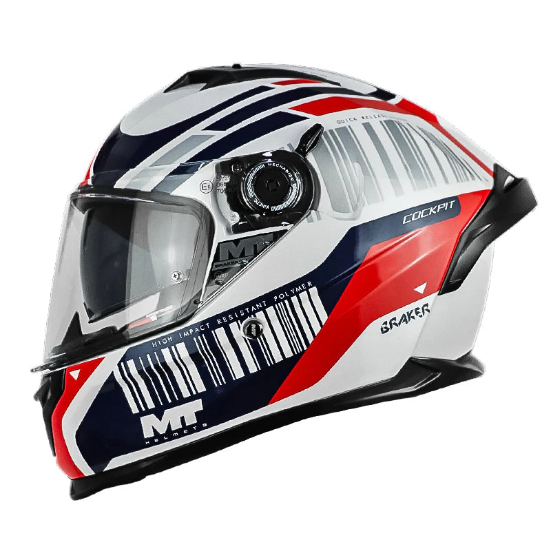 Casco Mt Braker Sv Cockpit A15 Blanco Azul Rojo