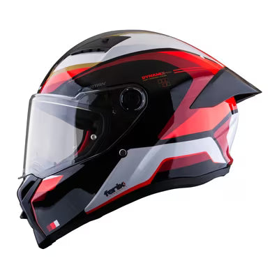 Casco Spartan Fenix Slab Blanco Con Negro Y Rojo
