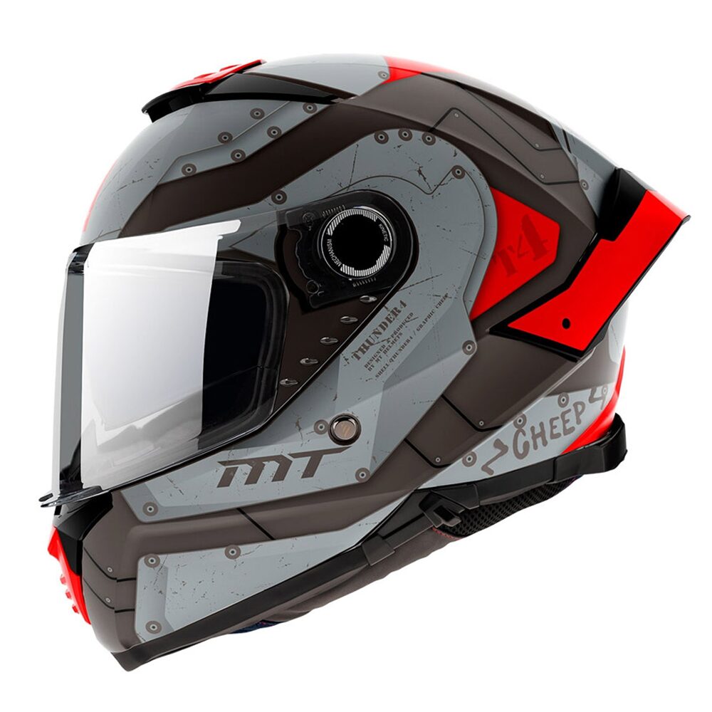 Casco MT Helmets Casco Integral Thunder 4 SV  Cheep  Rojo Mate + Pinlock + Visor de Color