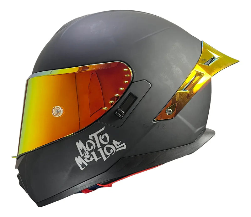 Casco Integral Moto Mellos Dorado Mm 909 Sp Mate Urbano