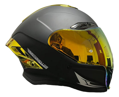 Moto Mellos Casco Integral Mm 667 Solid Dorado Visor Iridium