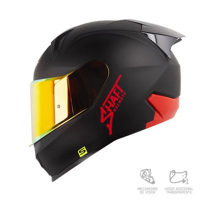 CASCO SHAFT SH-560 EVO SOLID Negro-Rojo