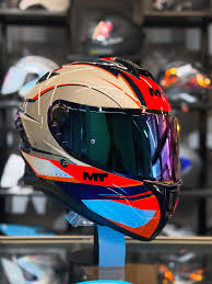 CASCO MT TARGO BLANCO CON NARANJA