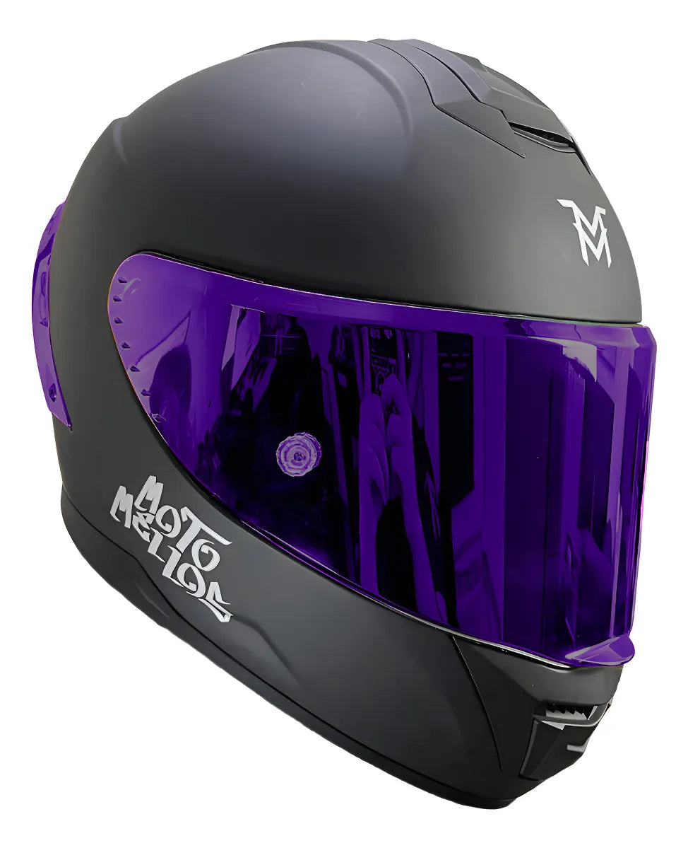 Casco Integral Moto Mellos Morado Mm 909 Sp Mate Urbano